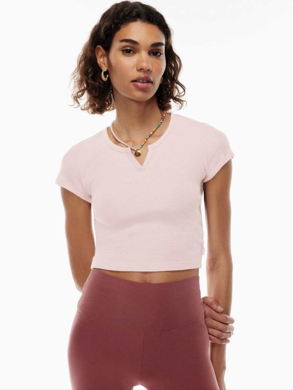 5 For $25✨️Tna Waffle Light Pink V Neck Tshirt Top Womens Size Extra Small Xs
